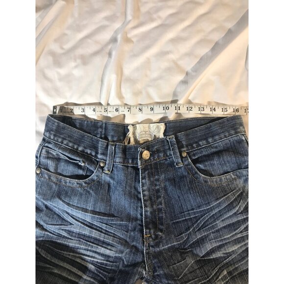 F.U.S.A.I Focus USA Inc Men's Creased Embroidered Jeans - Picture 4 of 10